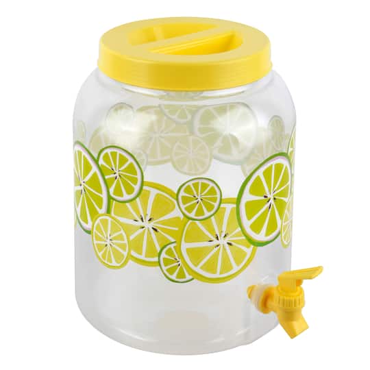 2gal. Yellow &#x26; Green Fruit Slices Dispenser by Ashland&#xAE;